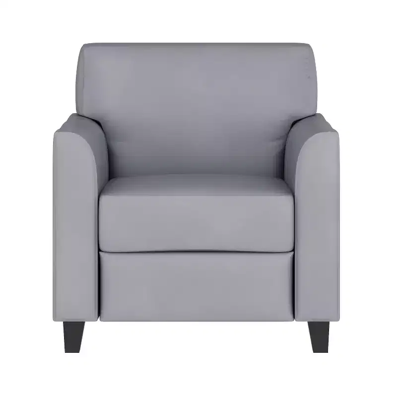 Emma and Oliver Leather Chair with Clean Line Stitched Frame