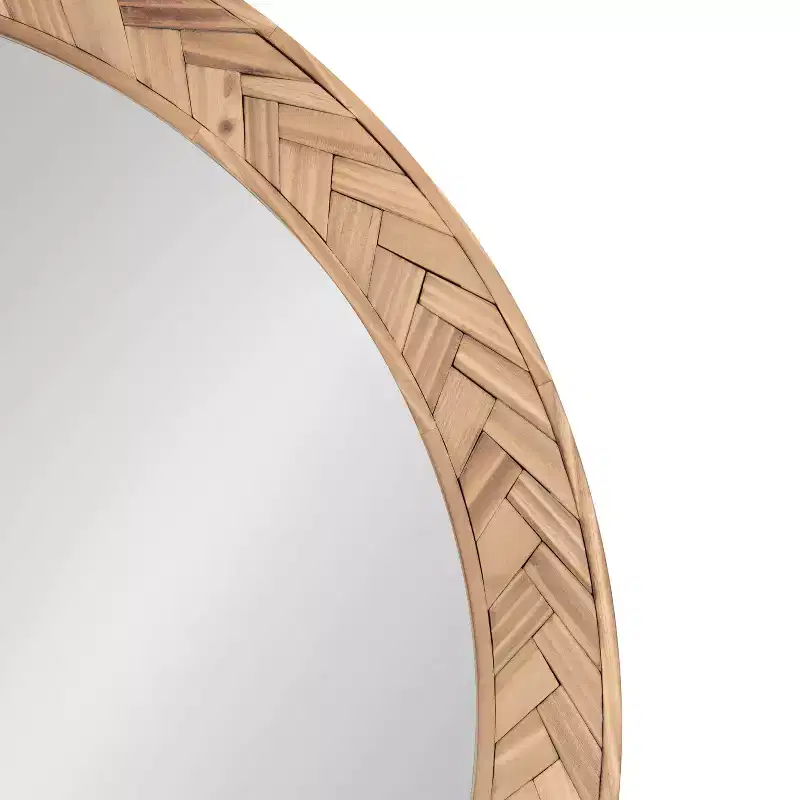 Kate & Laurel All Things Decor 24"x24" Braywood Round Mirror Brown