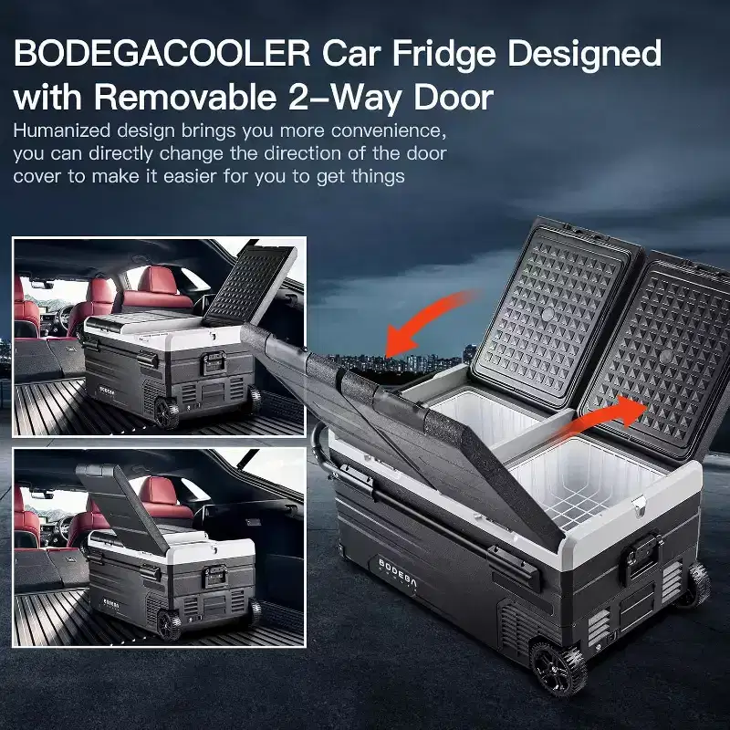 12 Volt Car Refrigerator, Portable Freezer Dual Zone APP Control, 52 Cans Fridge 12/24V DC and 100-240V AC