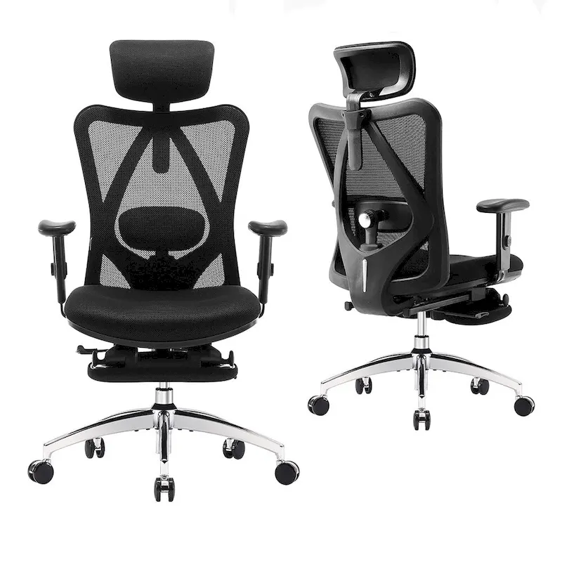 Ergonomic High-Back Mesh Office Chair with Footrest & Lumbar Support