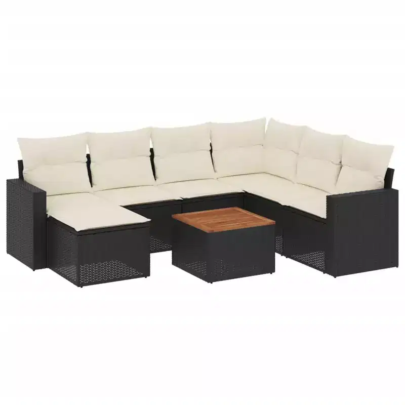 vidaXL Outdoor Garden Sofa Set with Cushions and Storage