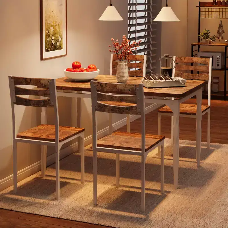 5 Piece Dining Table Set, Dining Table and Chairs Set for 4, Kitchen Table Set for Dining Room Kitchen Apartment