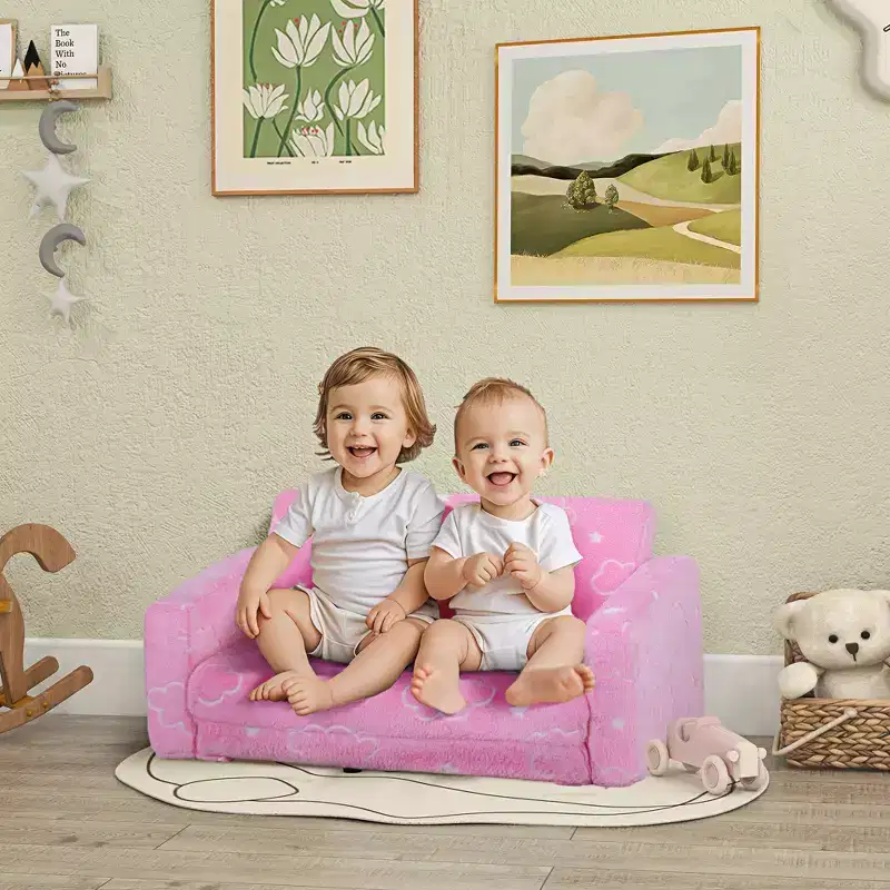 Couch with Glow in the Dark Cloud Pattern, Washable Cover