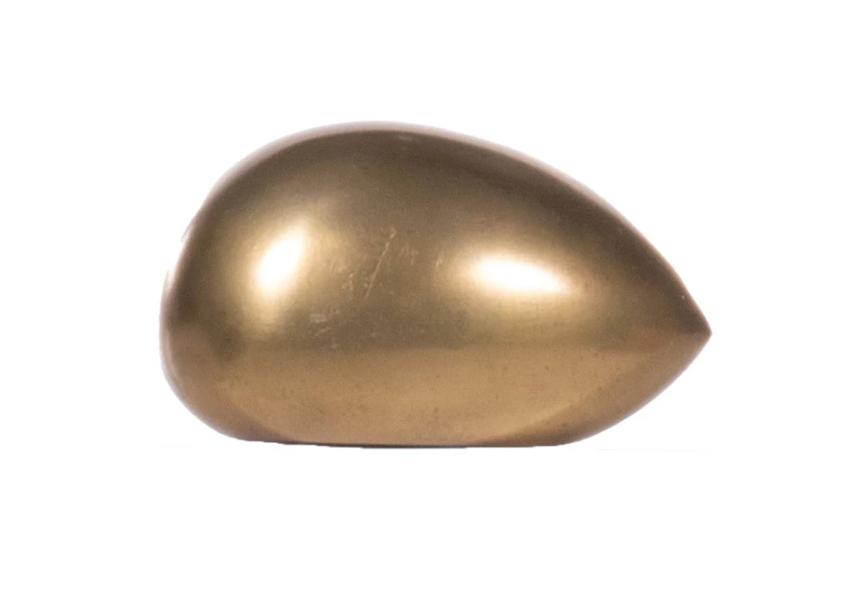 Minimalist Solid Brass Egg Sculpture with Smooth Polished Form for Study & Living Room