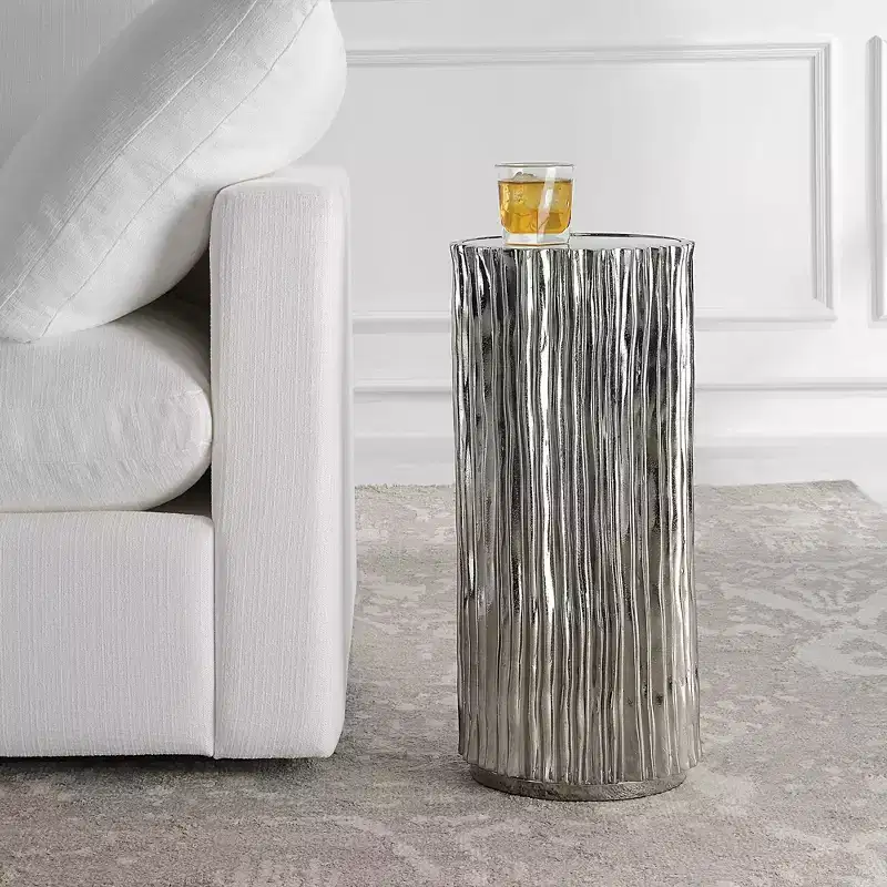 Uttermost Echo 11 Wide Polished Dark Nickel Drink Table