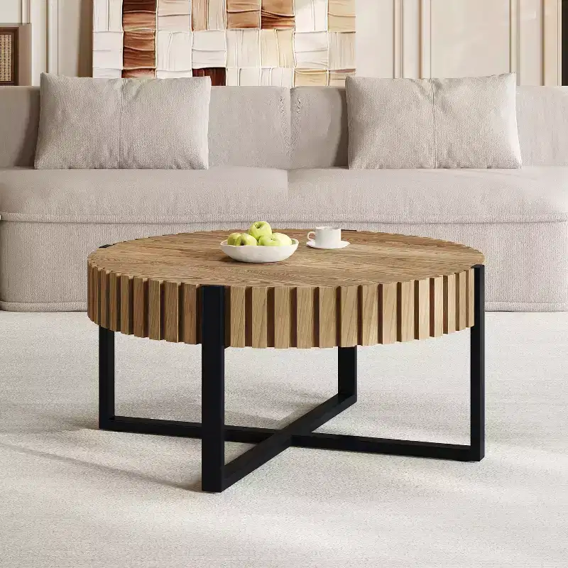 Zane Industrial Round Coffee Table