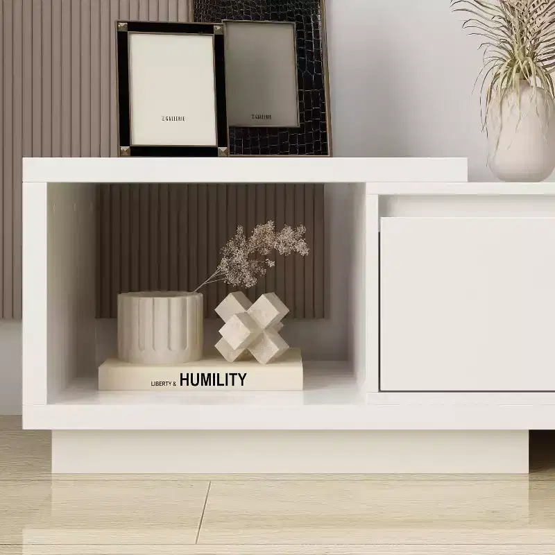 Famapy Extendable TV Console Table Modern TV Cabinet with Drawers
