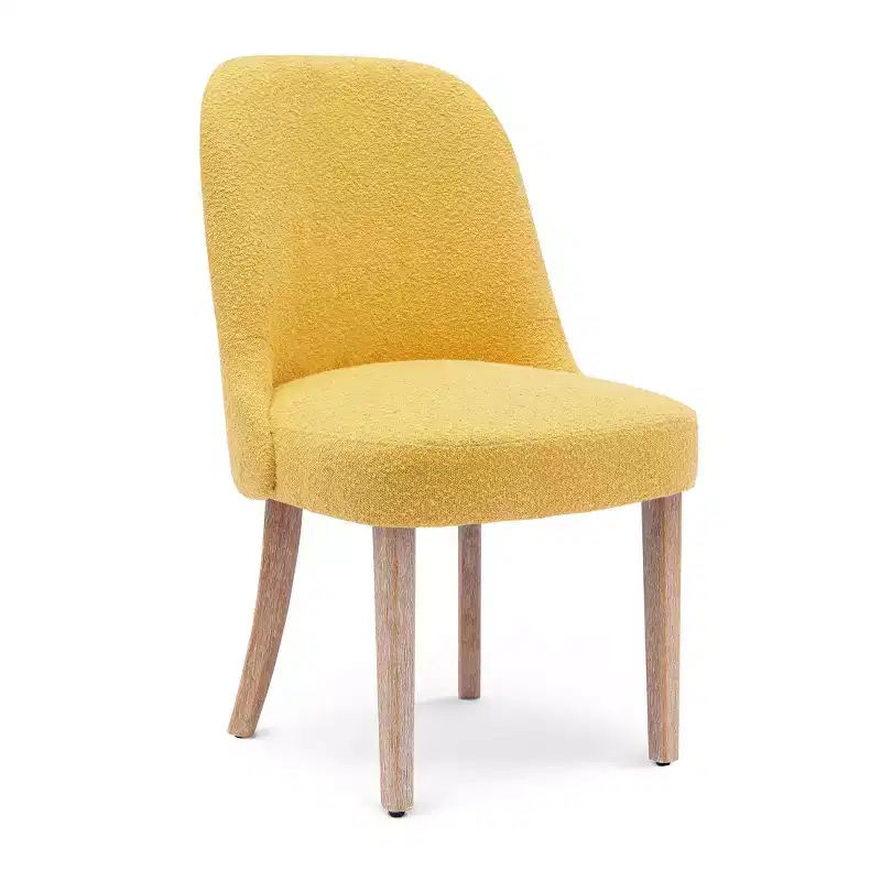 Mid-Century Modern Boucle Upholstered Dining Chair, Set of 6, Water-Resistant Fabric