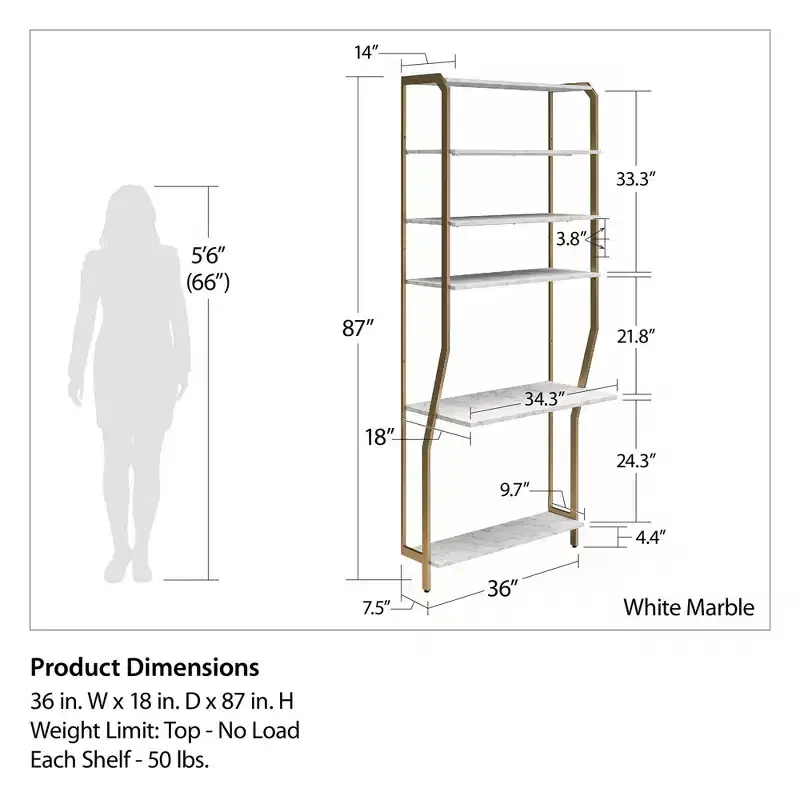 Gwyneth Closet - Vanity, White Faux Marble and Golden Bronze