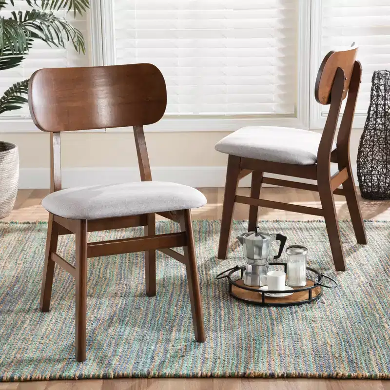 2pc Wood Dining Chair Set