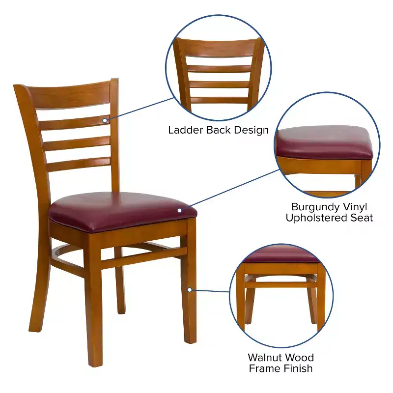 Flash Furniture Ladder Back Wooden Restaurant Chair