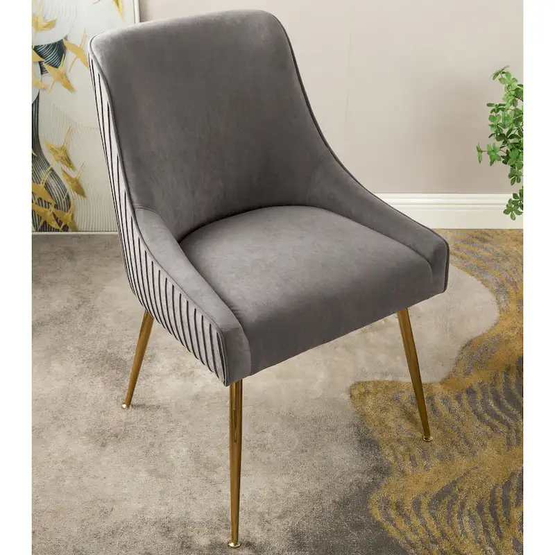 Mid Century Velvet Upholstered Dining Chair