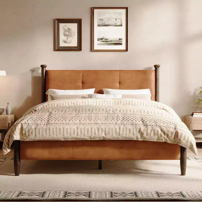 Christopher Knight Home Yasmine Cottage Faux Leather Upholstered Tufted Bed
