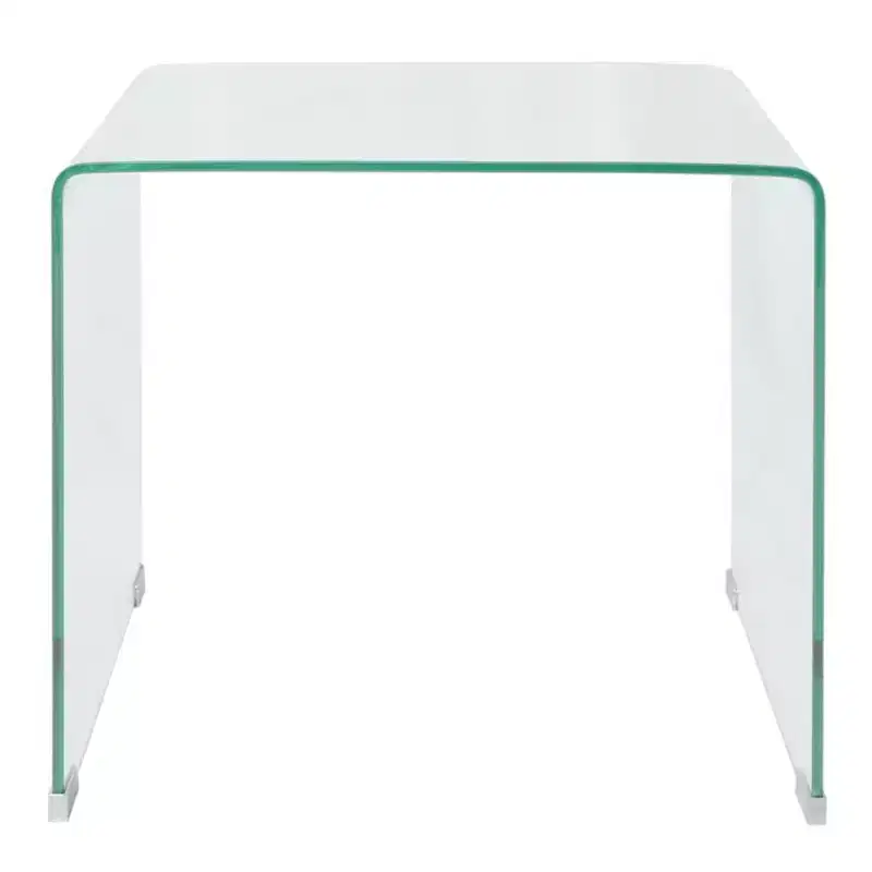 Modern Clear Coffee Table - Tempered Safety Glass Table - Compact Furniture Suitable for Living Room or Bedroom - 19.5x19.7x17.7