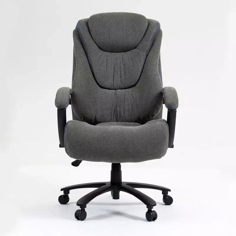 Executive Office Chair with Cotton Surface, Height-Adjustable with High Back and Wheels for Office