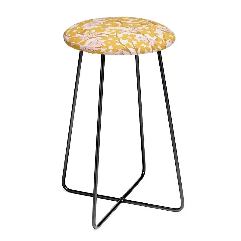 ThirtyOne Illustrations Wildflowers Counter Height Barstool - Deny Designs