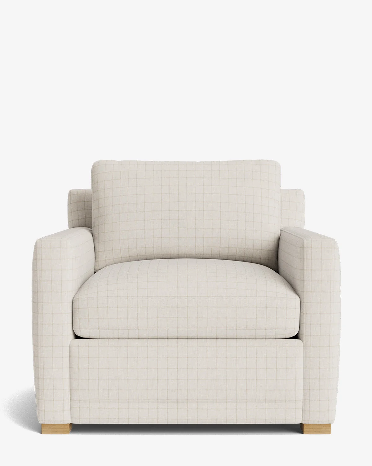 Modern Upholstered Lounge Chair with Deep Cushioning & Multiple Finishes for Living Room