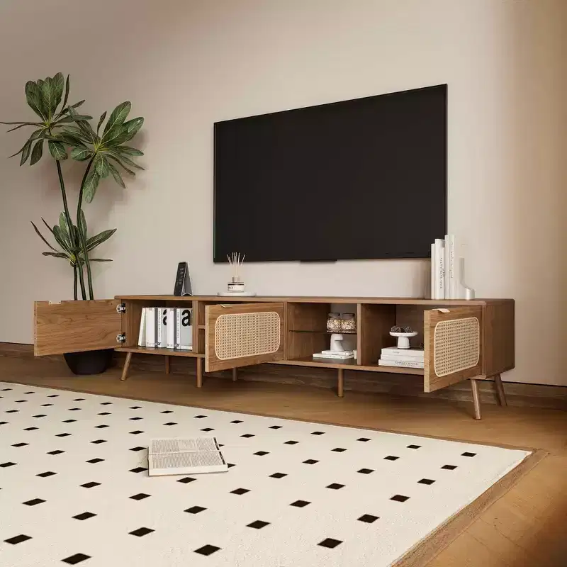 MAYEERTY TV Console with Ample Storage with Living Room, Bedroom, Entertainment Center with Open Shelf