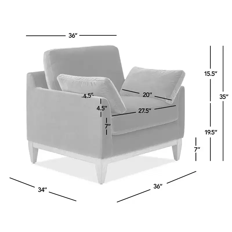 Modern Farmhouse Accent Arm Chair in Flax White Velvet