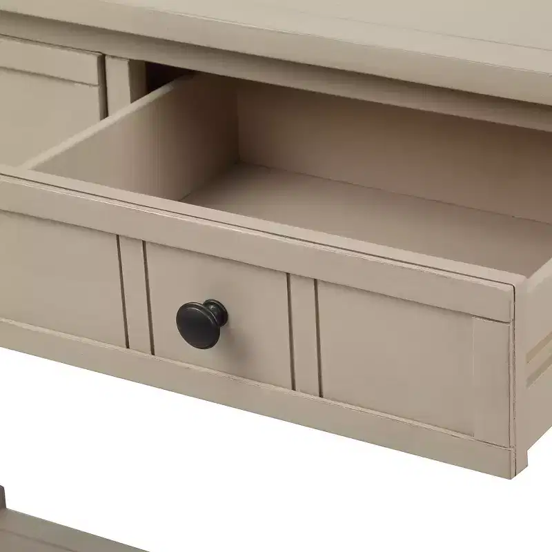 Console Table with Two Drawers and Bottom Shelf