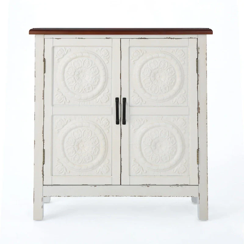 Brown / Navy Blue Tile Front Storage Cabinet – Seats 1