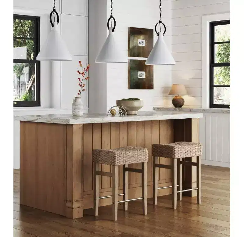 Nathan James Set of 2 Harvey Seagrass Counter Height Barstools