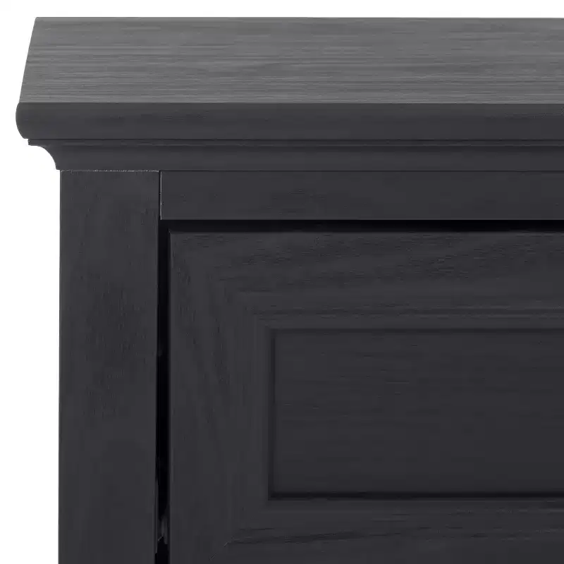 1-Drawer 1-Shelf Nightstand with Gold Pulls, Walnut Finish Bedside Table