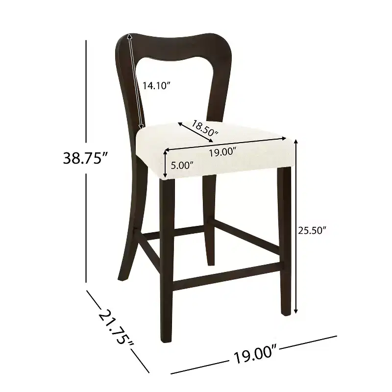 Christopher Knight Home Imamu Rubberwood Upholstered Counter Stools with Curved Open Back (Set of 2)