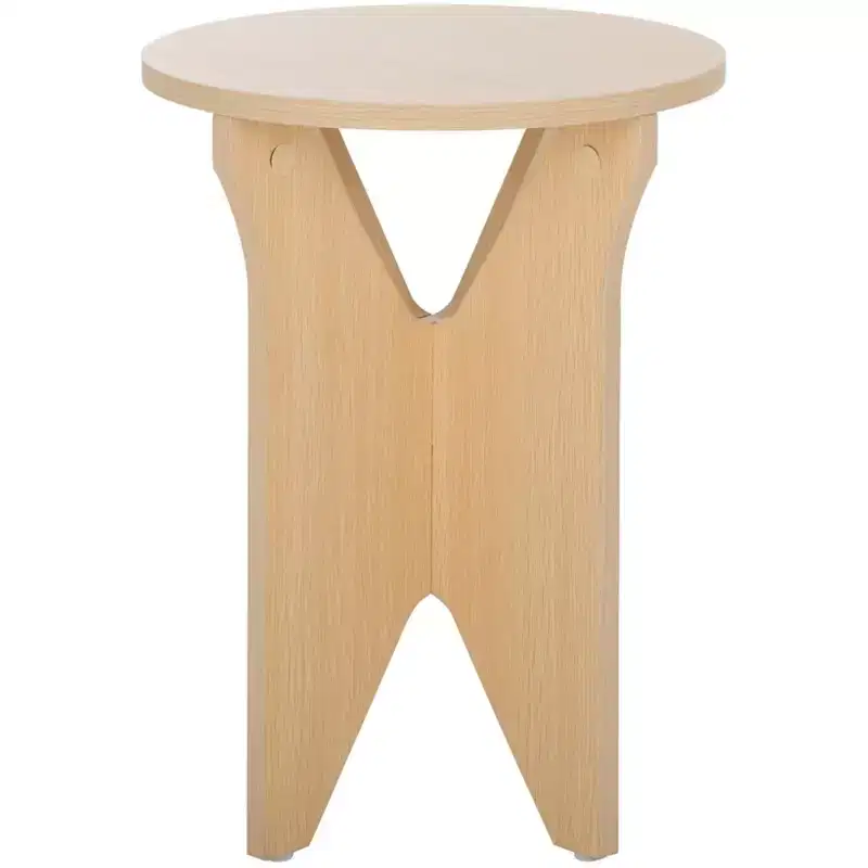 Melamine & Wood Round Accent Table 17.7''H x 13.2''W