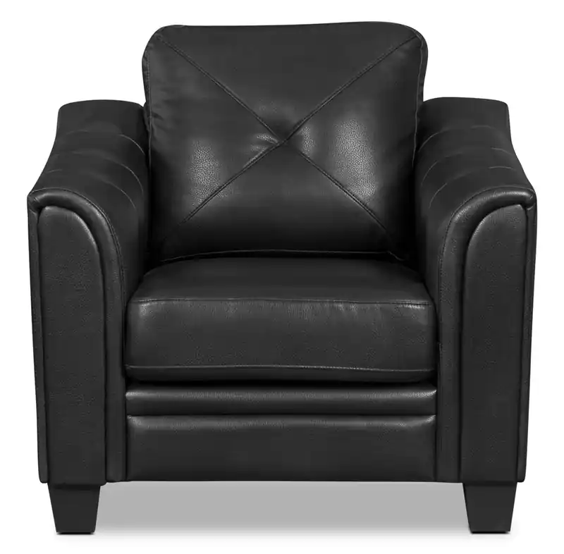 40 Leather-Look Fabric Sofa with Button Tufting