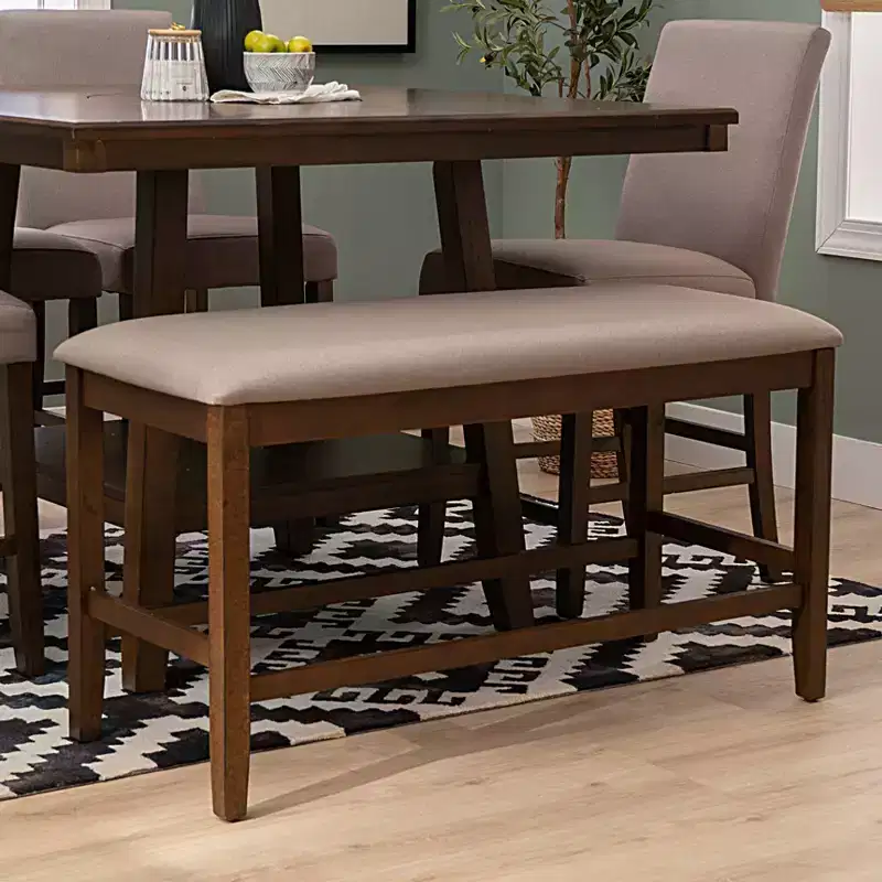 Powell Barnes Counter Stool Backless Bench Brown