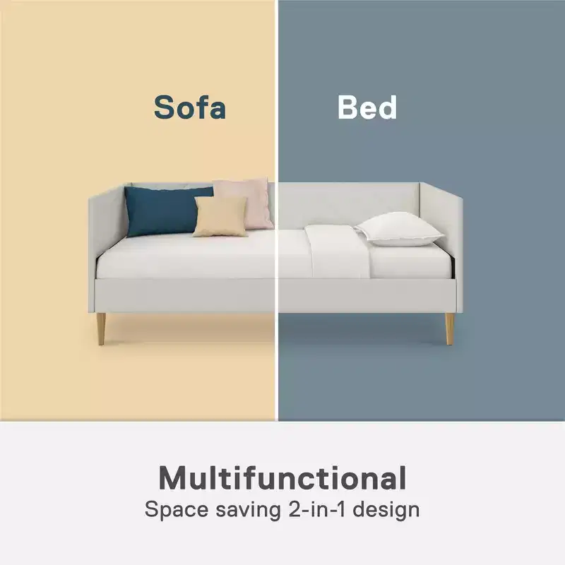 DHP Alicent Upholstered Light Gray Daybed