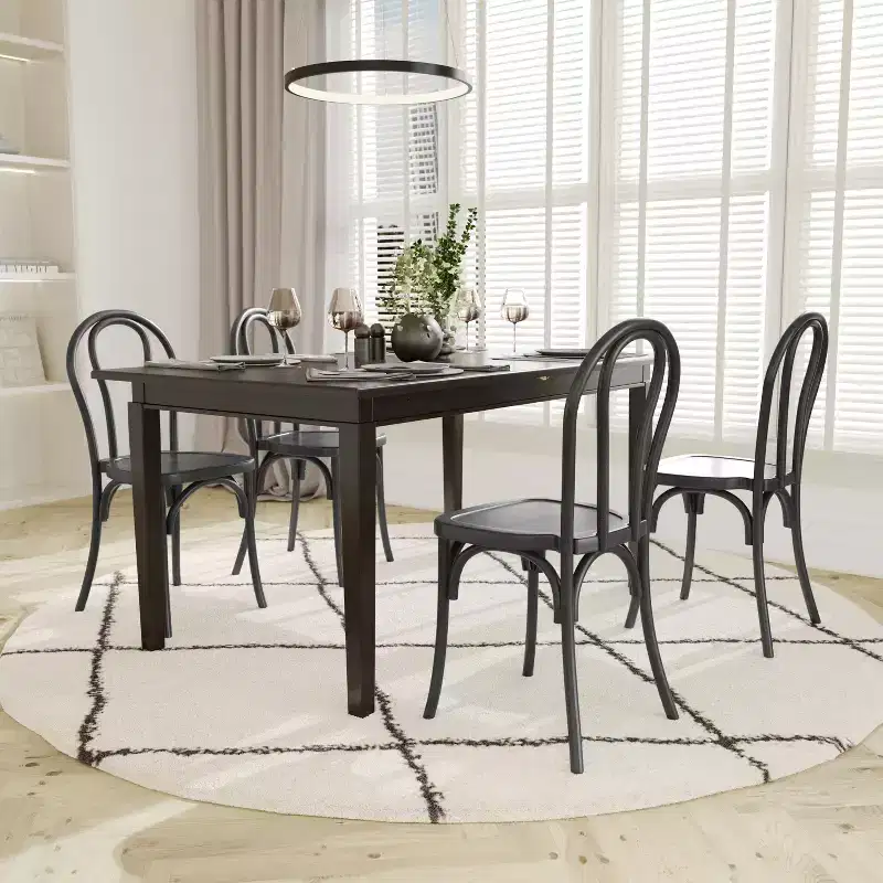 Weather-Resistant Wood Look Resin Thonet Chair - Indoor/Outdoor