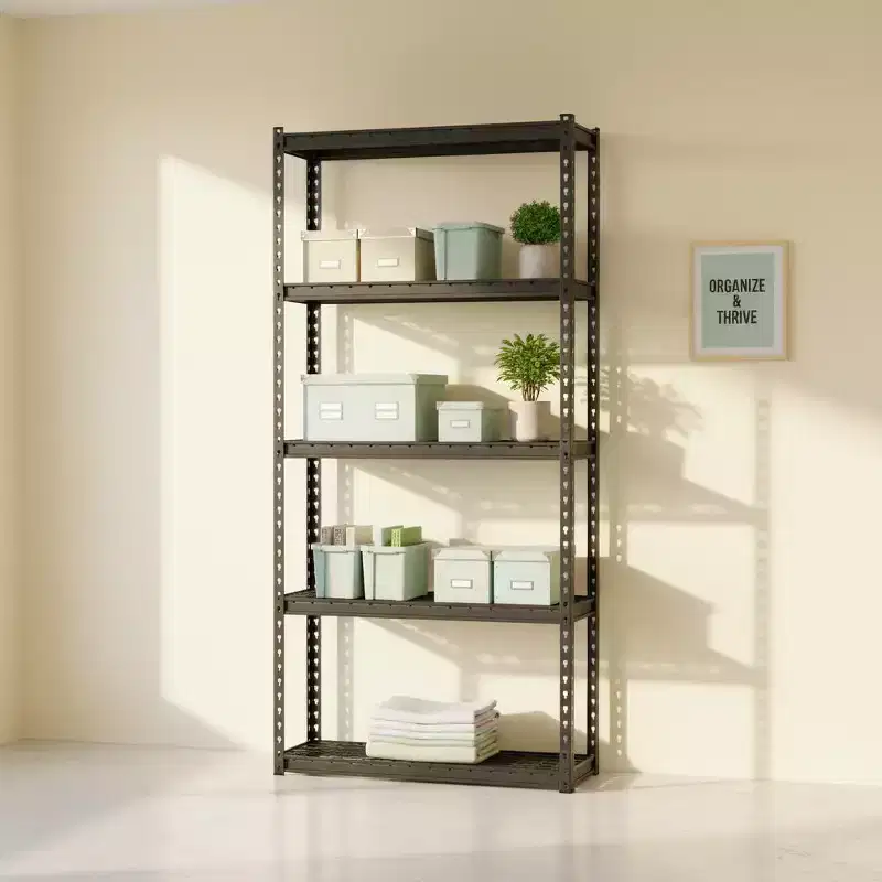 5-Tier Heavy Duty Metal Wire Shelving Unit, Adjustable Shelves & Anti-Slip Feet, 1-4 Pack