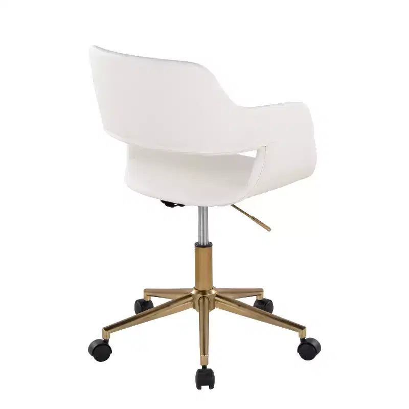 LumiSource Margarite Task Chair Gold/White PU