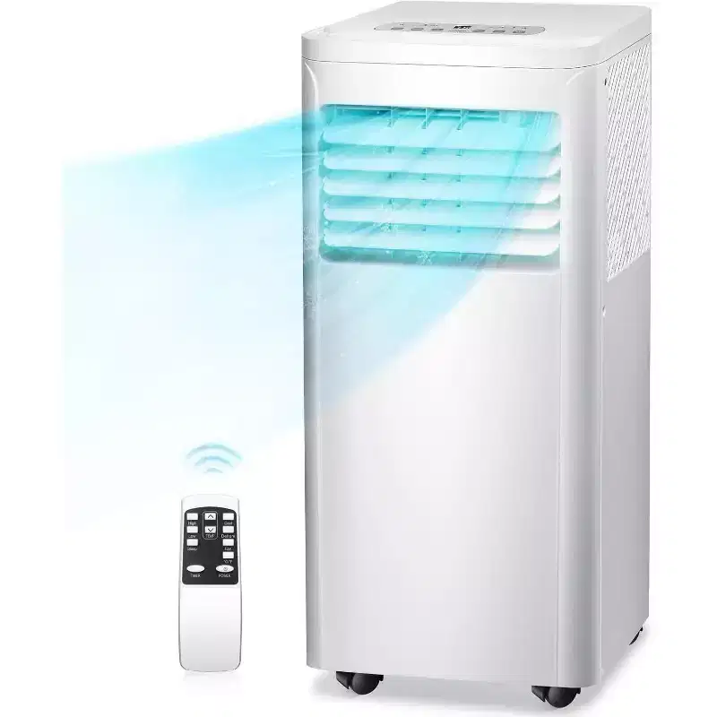 R.W.FLAME 10,000 BTU Portable Air Conditioner with Remote Control, 3-in-1 Air Conditioner with Digital Display, 24H Timer, Installation Kit for Home