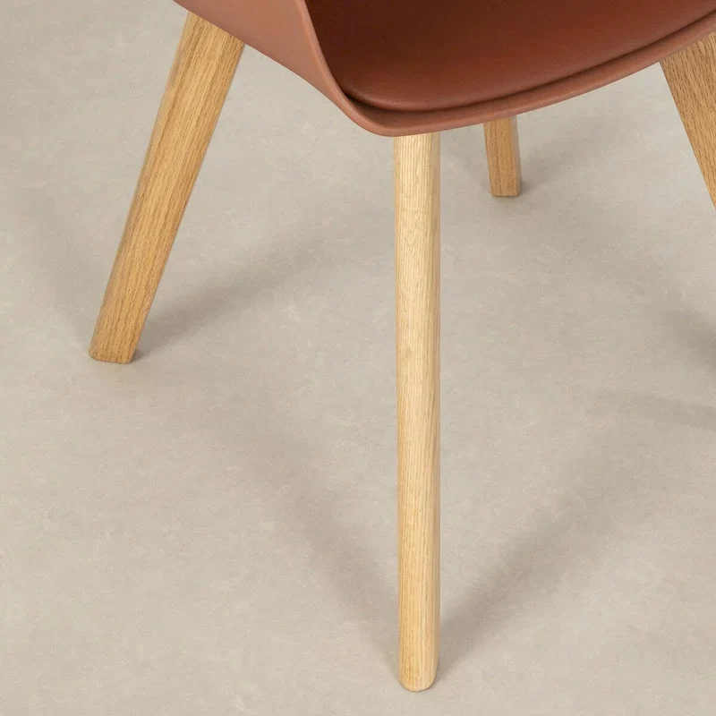 Set of 2 Dining Chairs with Wood Legs