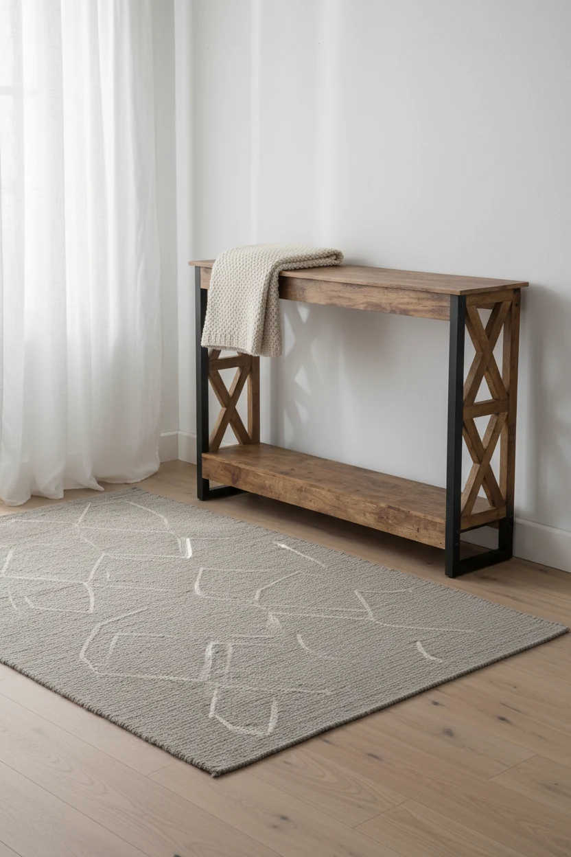 47 Console Table With 1 Shelf - Brown Reclaimed Wood