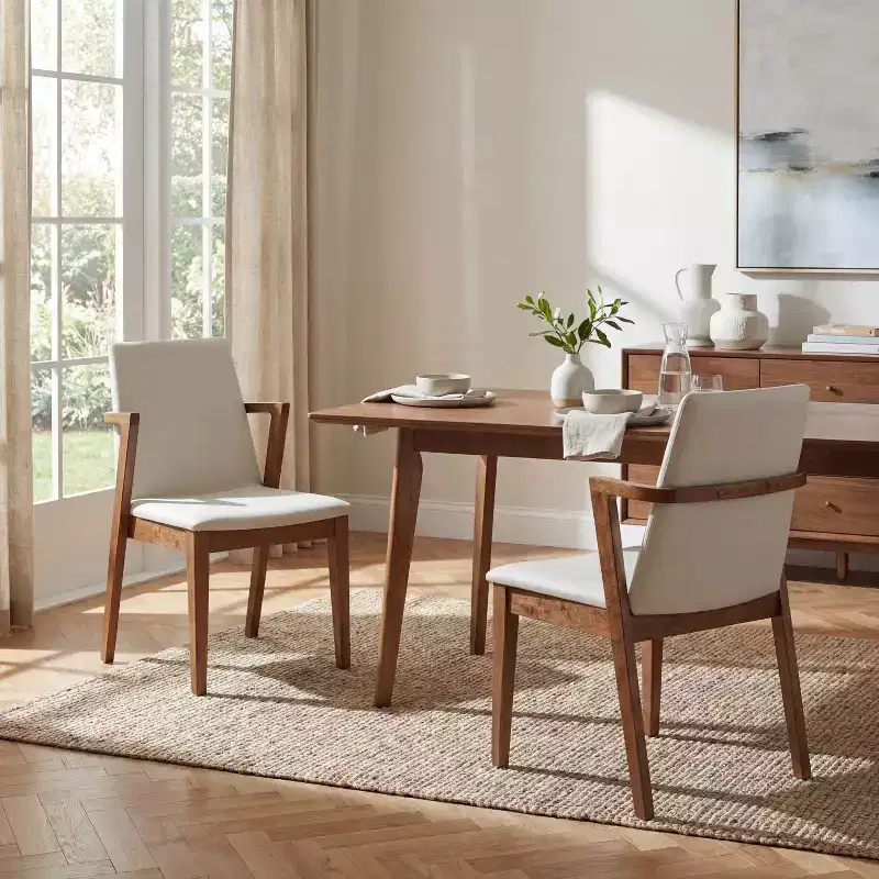Christopher Knight Home Chaiwat Modern Rubberwood Upholstered Dining Chairs with Backrest