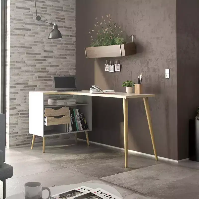 Tvilum, Diana 2 Drawer, 3 Shelf Desk