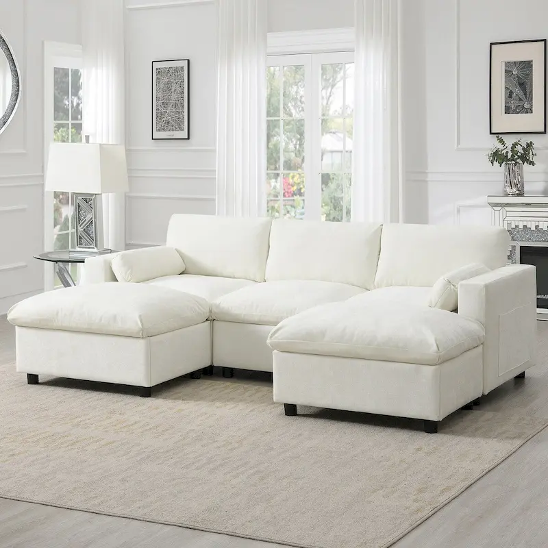 Merax 5 Seat U Shaped Sleeper Couch Set