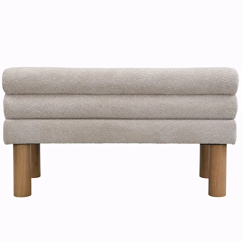 Upholstered Dining Bench with Solid Wood Legs