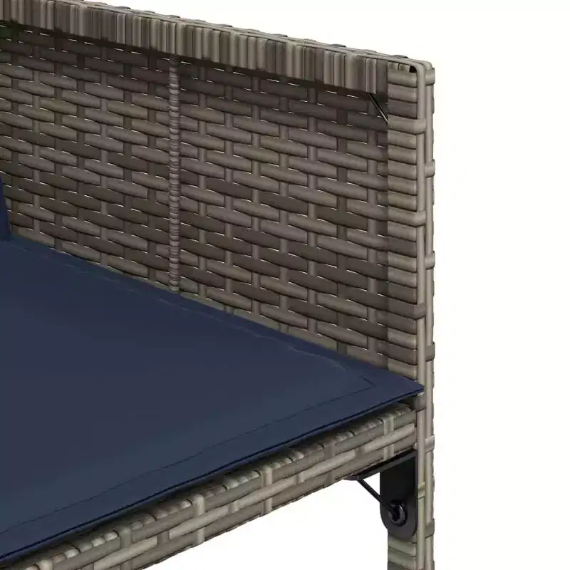 vidaXL Patio Chairs with Cushions 4 pcs Gray Poly Rattan