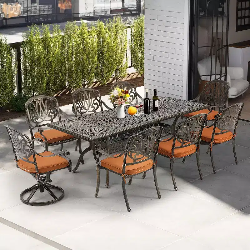 EROMMY 8 - Person Rectangular Outdoor Dining Set with Cushions