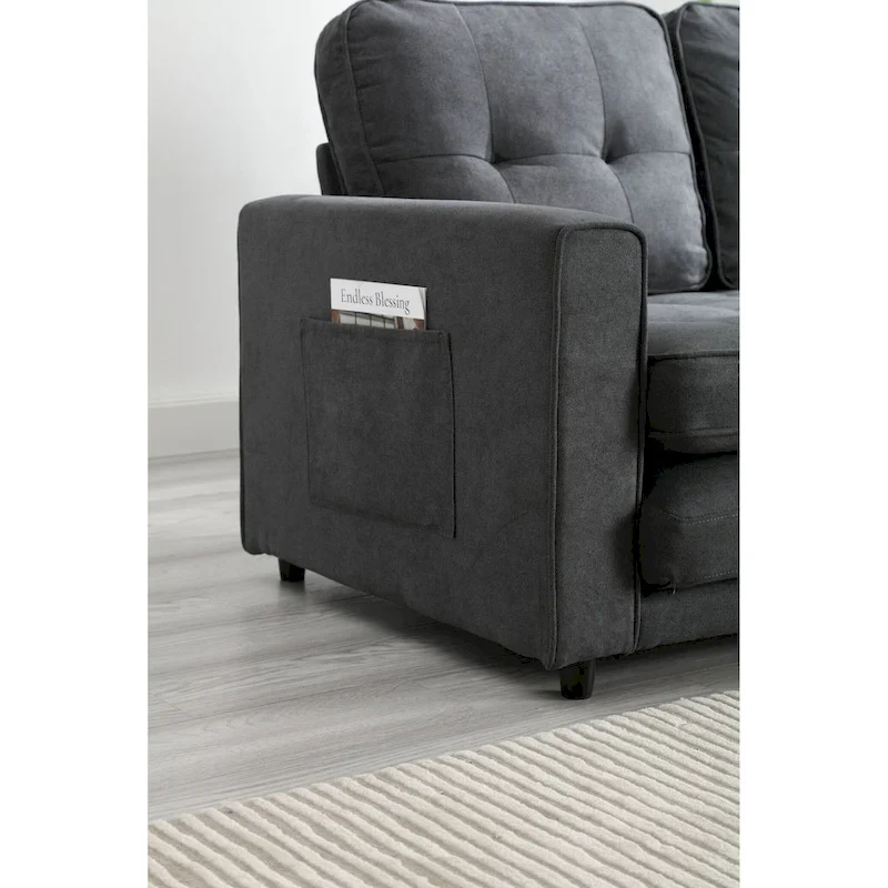 3 Fold Velvet Sofa,Convertible Sleeper Sofabed with Pull Out Couch Bed