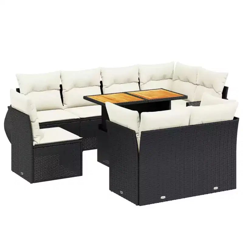 vidaXL Garden Sofa Set PE Rattan 9 Piece Set