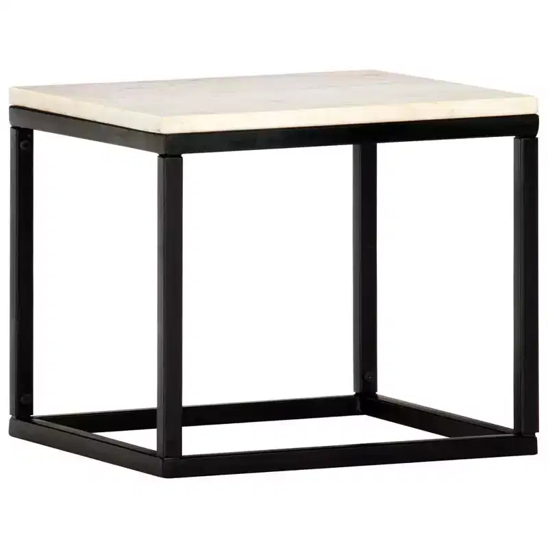 vidaXL Coffee Table End Table Side Sofa Table Real Stone with Marble Texture