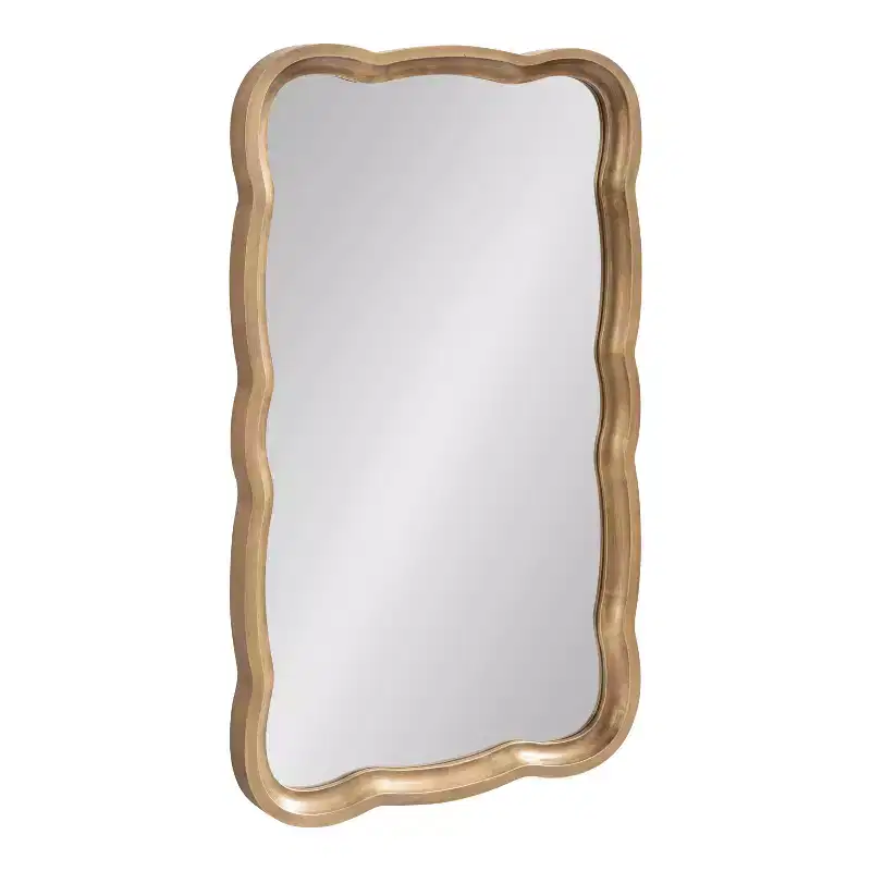 Scalloped MDF Scallop Mirror, 24x38, Gold