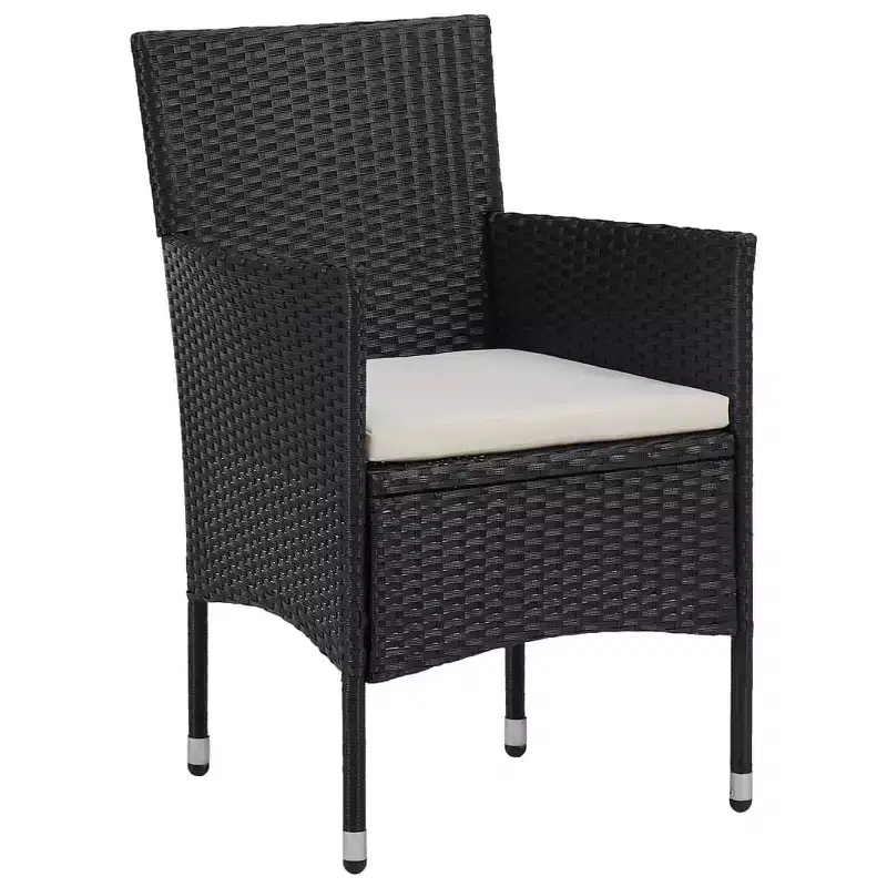vidaXL Rattan Chair Set of 2 Poly Rattan and Steel