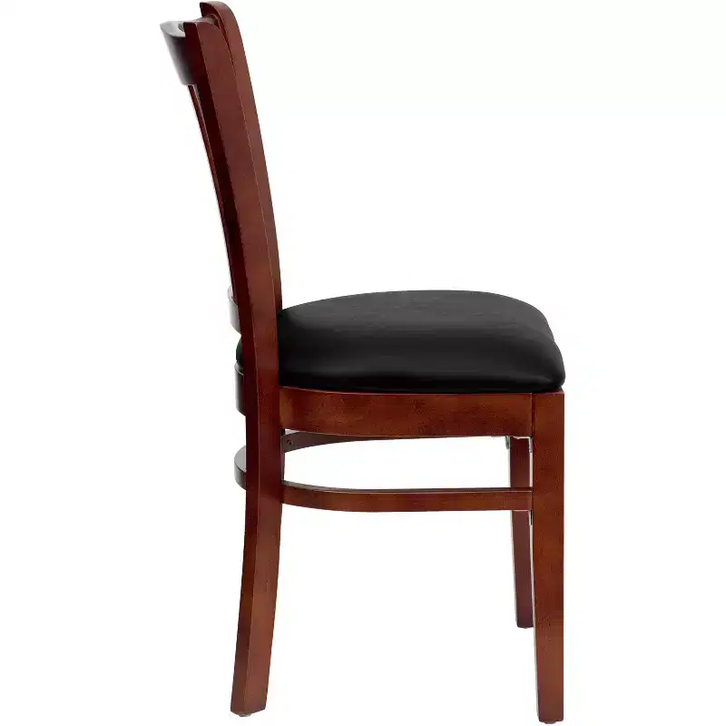 Vertical Slat Back Wooden Restaurant Chair